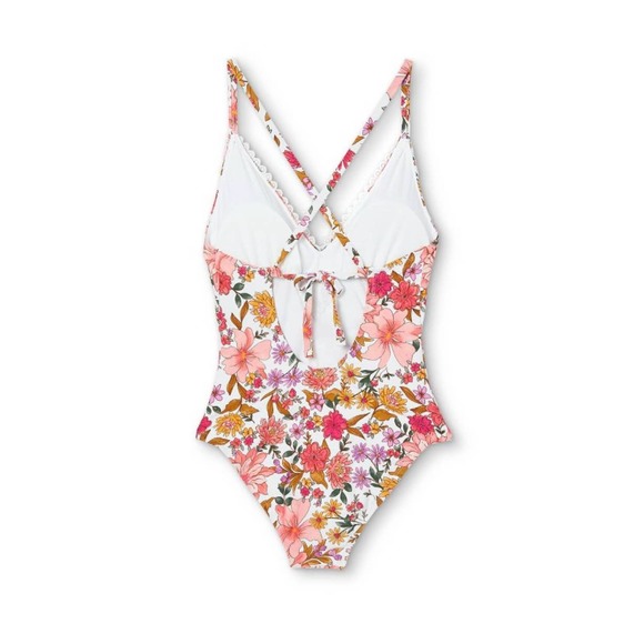 Women's Lace Trimmed One Piece Swimsuit - Sea Angel White size M - Picture 6 of 6